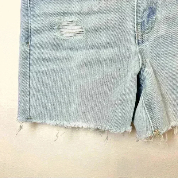 RSQ Girls Mid Length Medium Wash Distressed Denim Shorts Size 10 - Picture 8 of 14